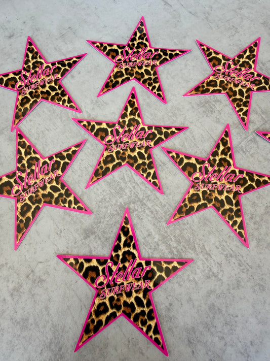 Cheetah Print Star Sticker